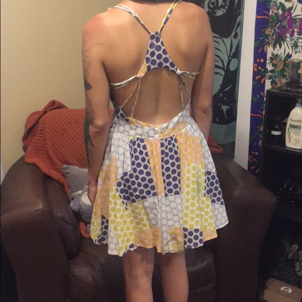 Nasty Gal Polka Dot Open Back Dress
